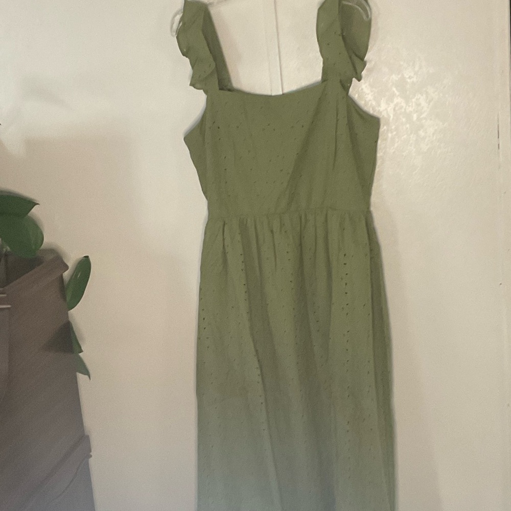 Anne Klein Leafy Green Eyelet Sundress